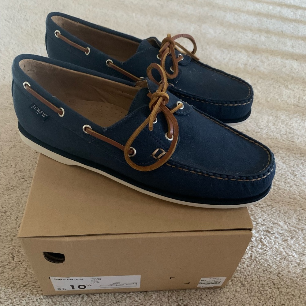 J Crew Navy Boat Shoes